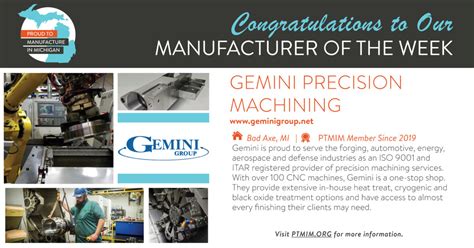 gemini precision machining manufacturers|gemini group ubly mi.